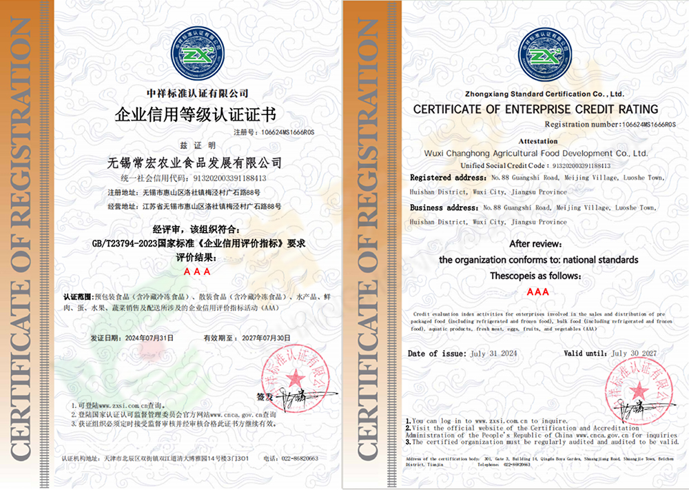 企业信用等级认证证书